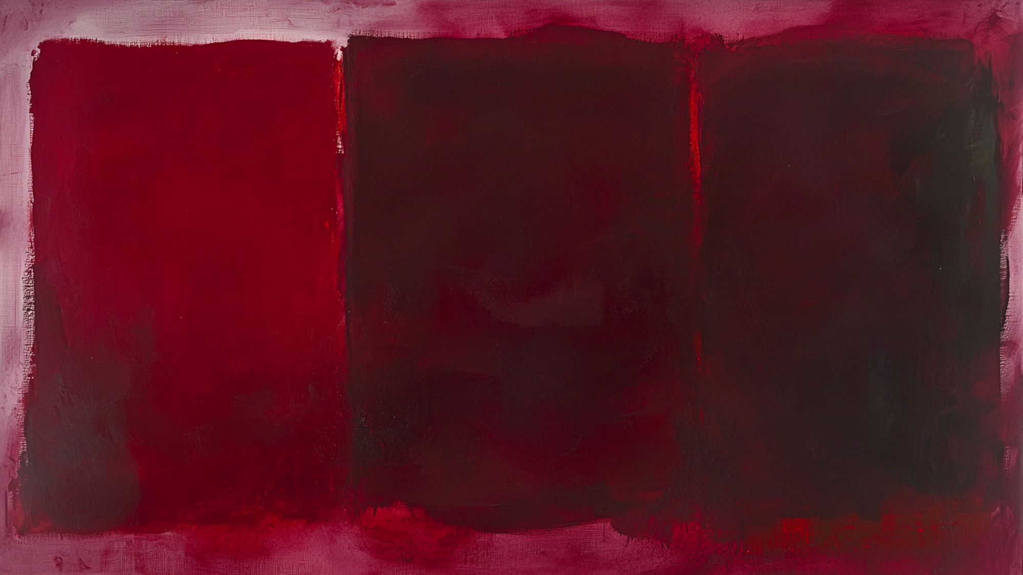 Moody abstract artwork in deep reds and maroons with painterly texture; bold visual for Samsung Frame TV display.