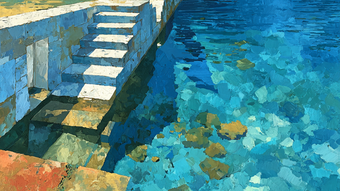 Diving Board Turquoise Waters - 4K digital art for Samsung The Frame TV