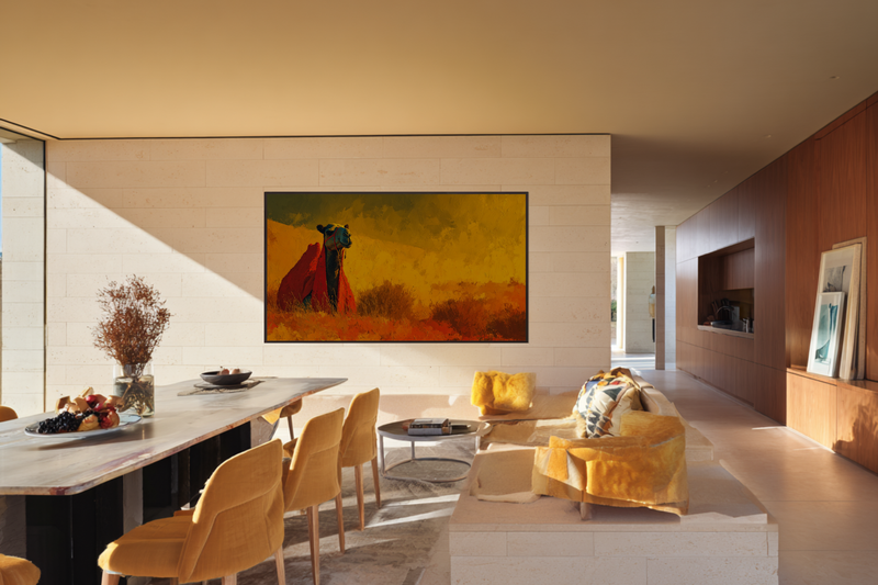 Dromedary Portrait Amber Sky