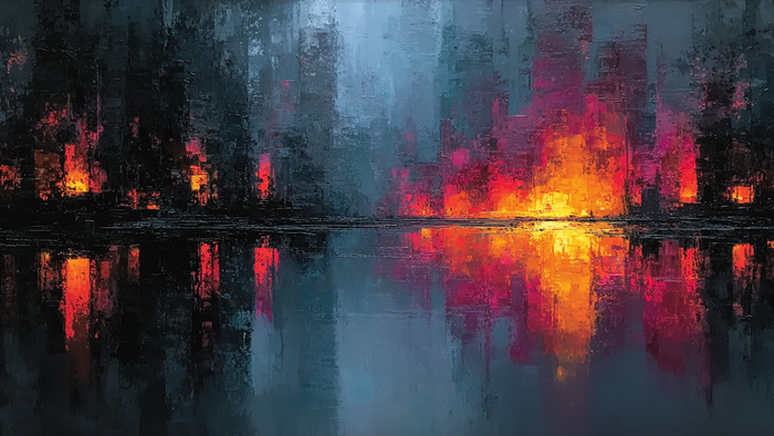 Electric Midnight Boulevard - 4K digital art for Samsung The Frame TV