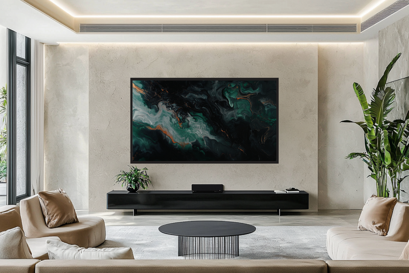 Emerald Current – Abstract Green Fluid Art for Samsung Frame TV