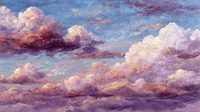 Soft ethereal cloudscape in gentle lavender, rose and blue tones with dreamy atmospheric gradations – digital art for Samsung Frame TV