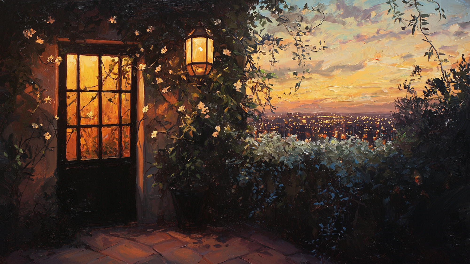 Evening Balcony Glow – Sunset Art for Samsung Frame TV