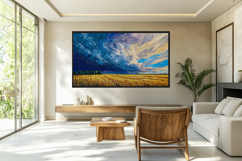 Field After Thunder – Golden Prairie Storm for Samsung Frame TV