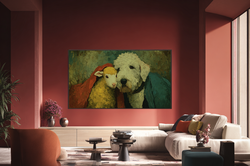 Fluffy Bedlington Terrier Portrait