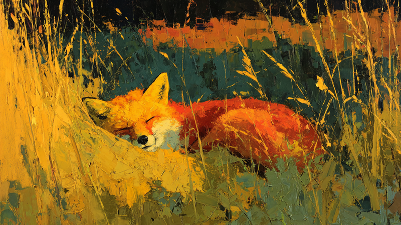 Fox Curled Afternoon Light