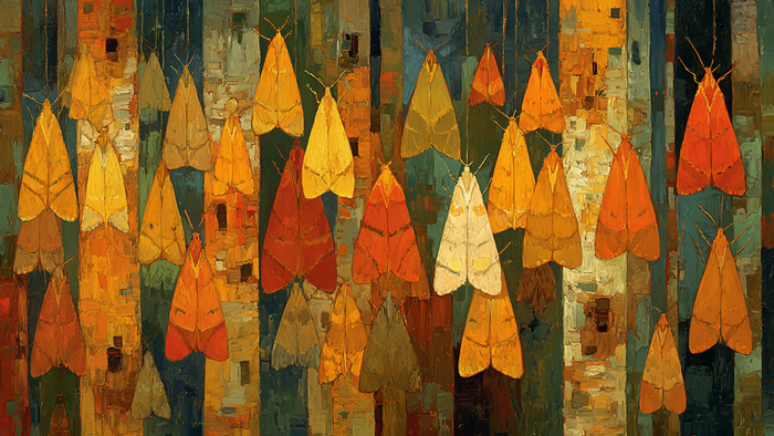 Golden Winged Moths Collection - 4K digital art for Samsung The Frame TV