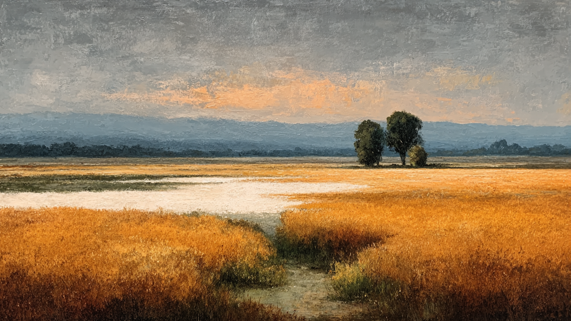 Golden Meadow Reverie – Free Pastoral Art