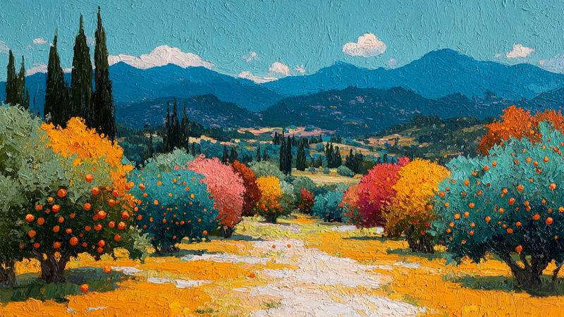 Golden Orchard Vista for Frame TV & CanvasTV | 4K Download