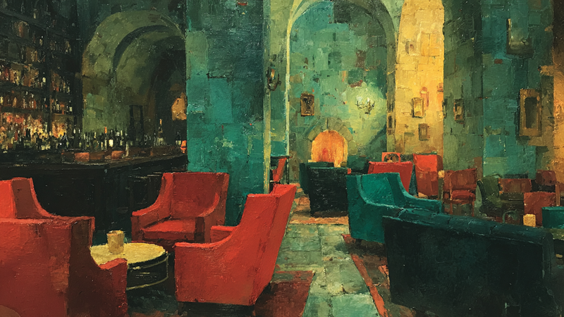 Grand Library Velvet Fireside