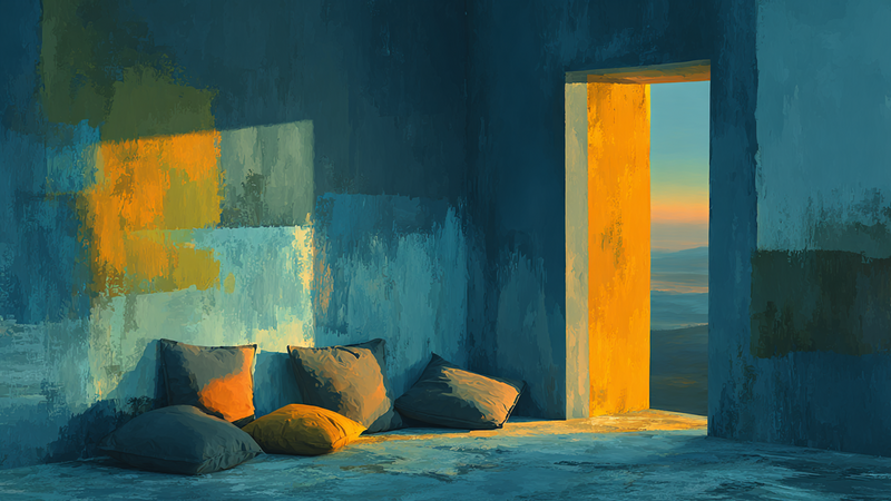 Grey Cushions Meditation Space