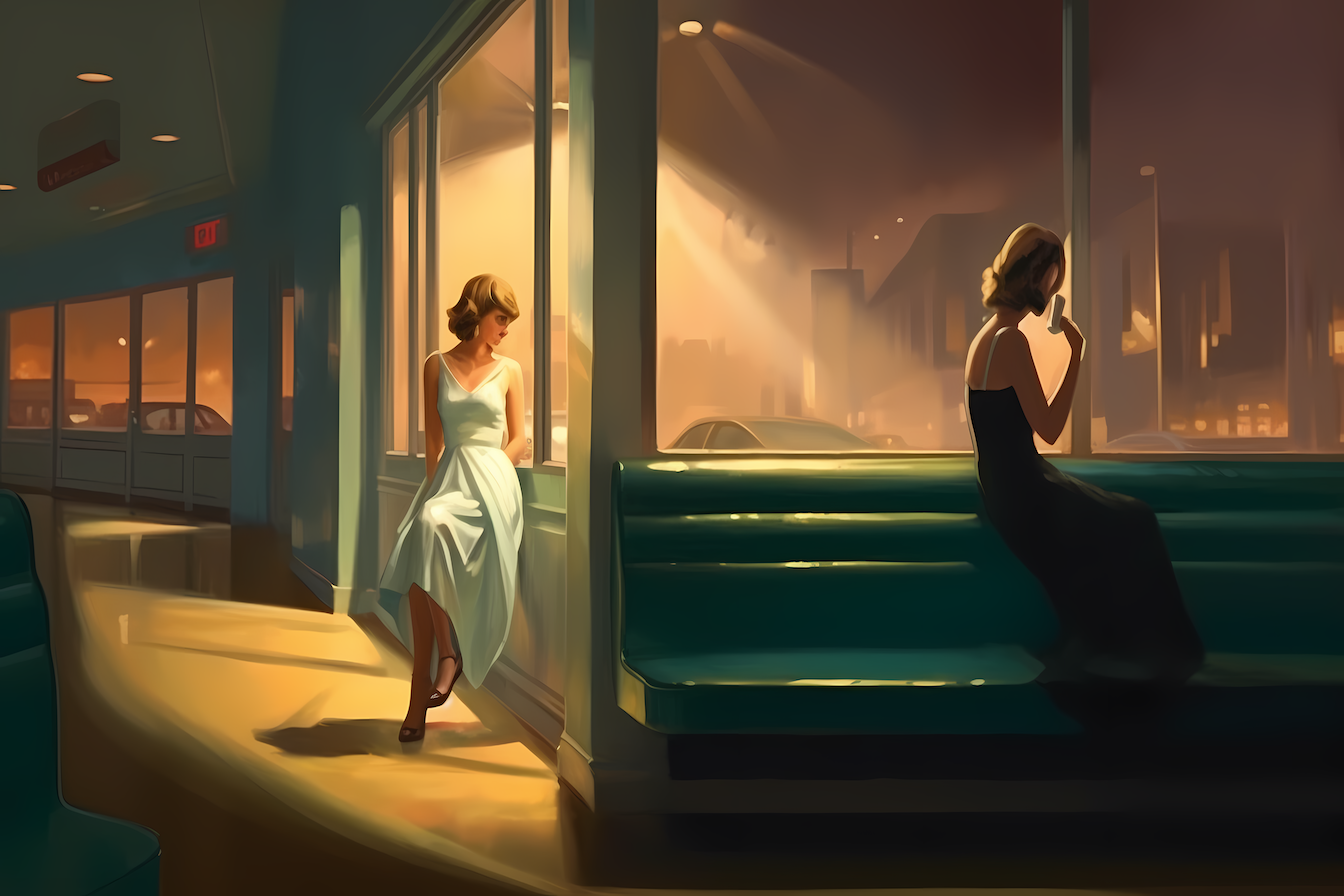 Midnight Conversations – Cinematic Noir Art for Samsung Frame TV | Art For Frame