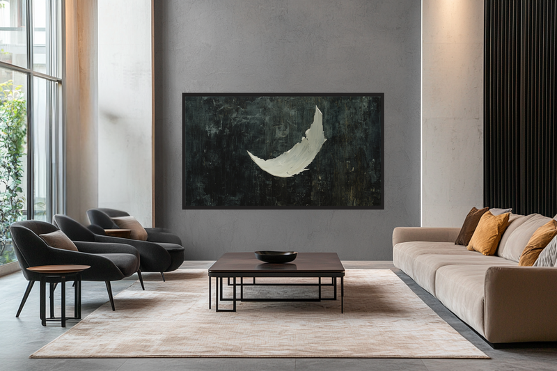 Ivory Stroke – Minimalist Expression for Samsung Frame TV