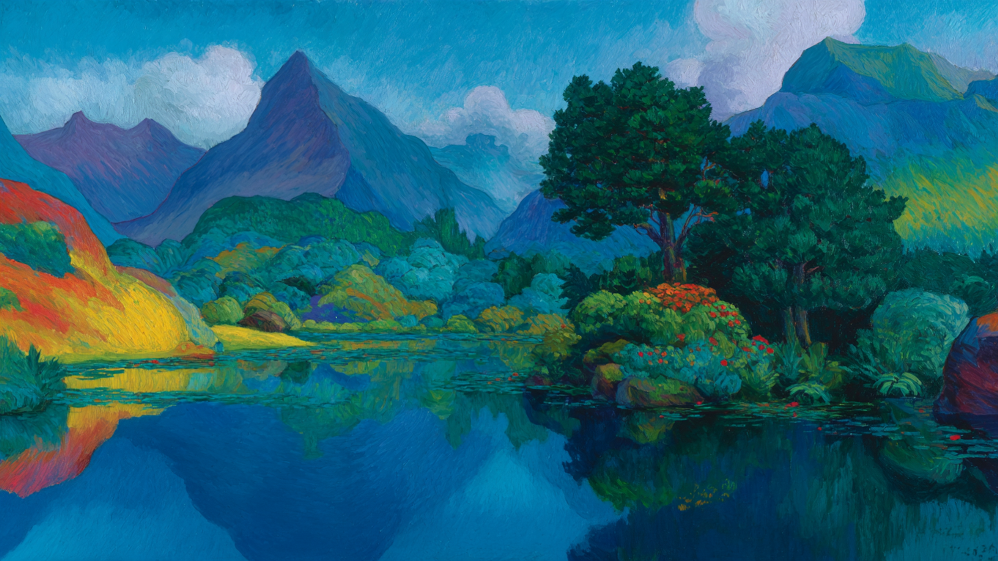 Lakeside Serenity Mountain Frame TV Art