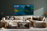 Lakeside Serenity Mountain Frame TV Art