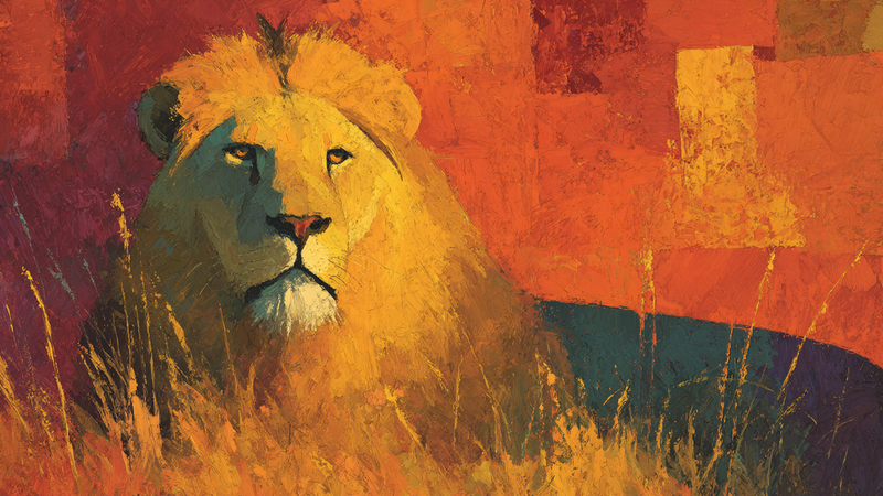 Lion Portrait Ochre Mane