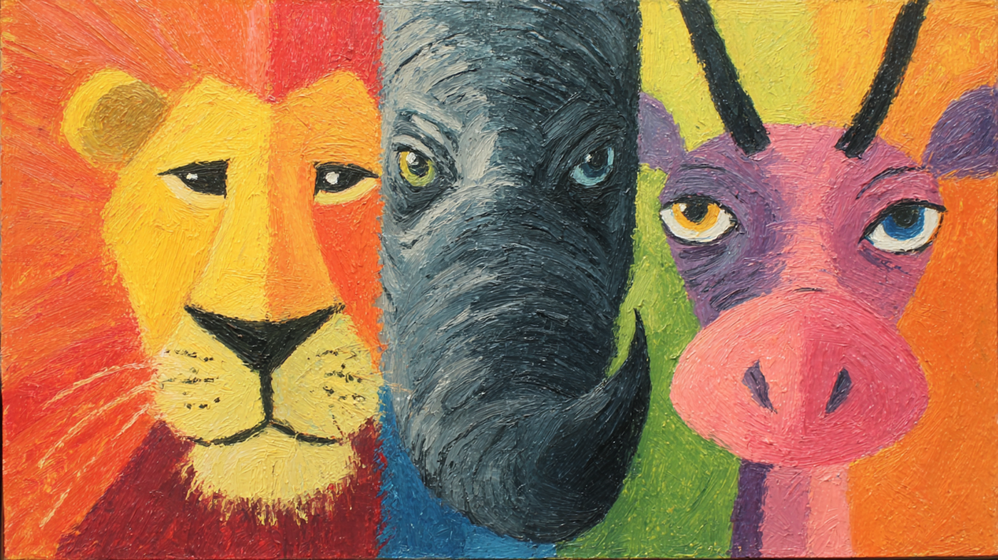 Lion and Friends - Colorful Kids Art for Samsung Frame TV