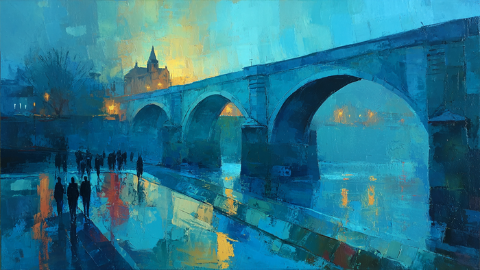 London Stone Bridge Blue - 4K digital art for Samsung The Frame TV