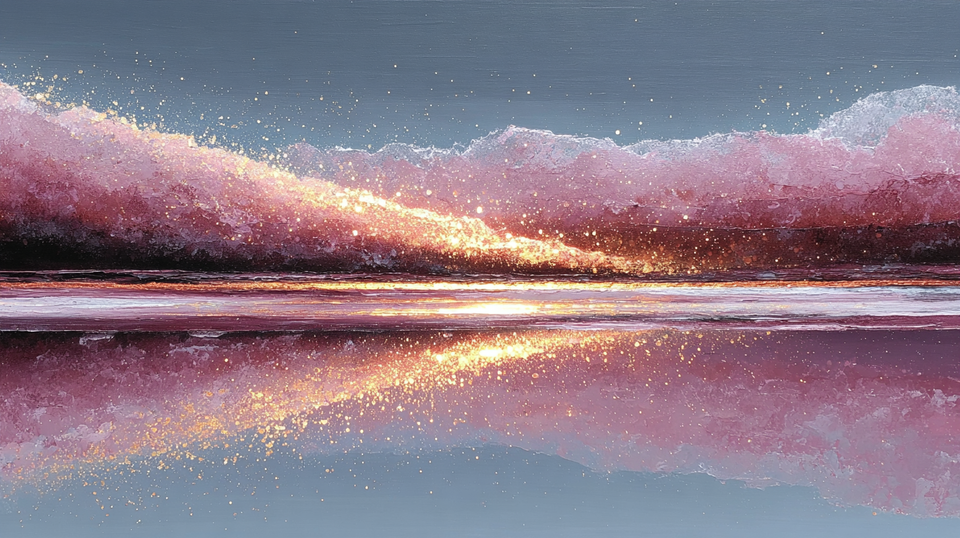 Luminous Pale Bands minimalist art displayed on Samsung Frame TV - 4K digital download featuring soft pink and mauve horizontal bands