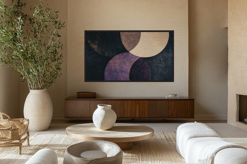 Lunar Intersections – Modern Geometric Moonscape for Frame TV