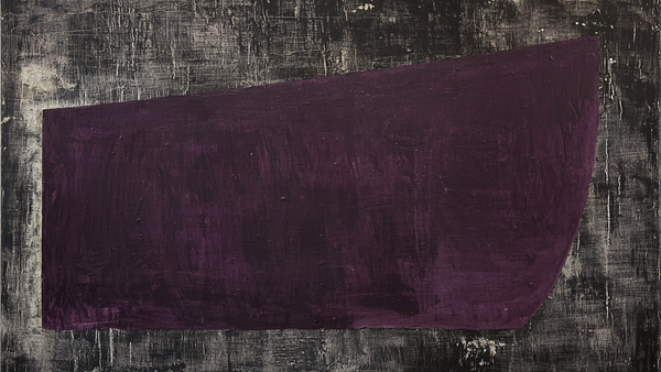 Deep violet abstract with painterly edges and geometric shapes – moody digital art for Samsung Frame TV
