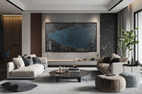 Midnight Teardrop – Moody Blue Minimalist Art for Frame TV