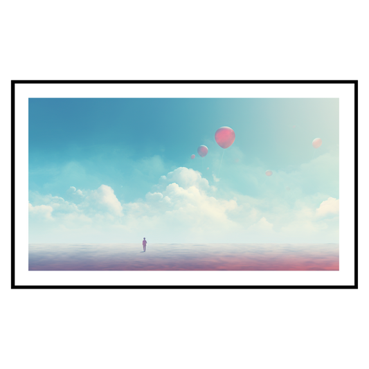 Hope in the Sky: Balloons Against Blue for Samsung’s The Frame TV