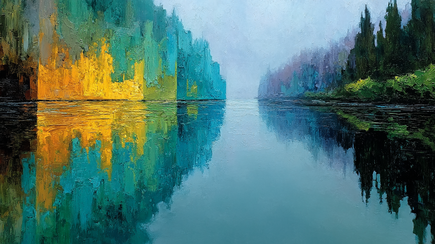 Mirror's Edge – Autumn Lake Art for Frame TV & CanvasTV