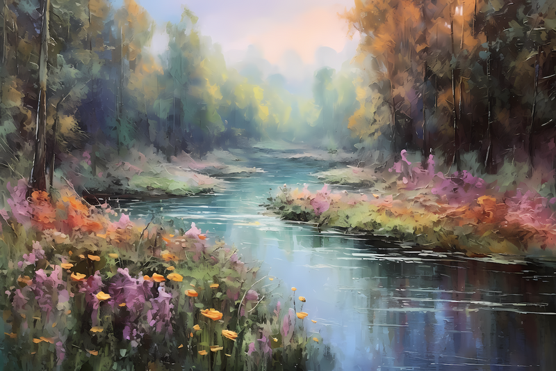 Serene Riverbanks – Impressionist Landscape for Samsung Frame TV