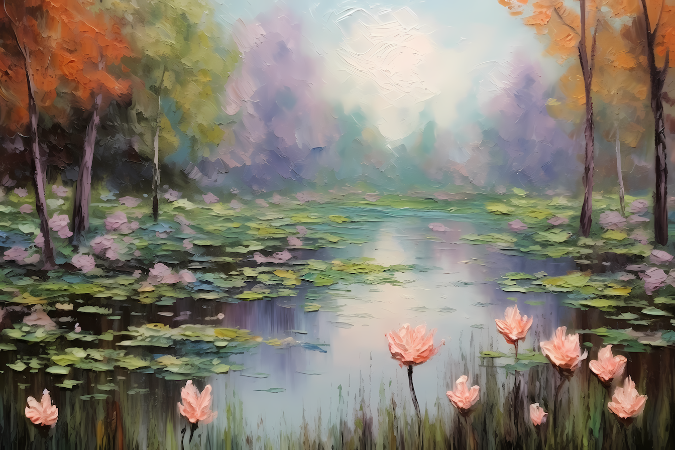 Tranquil Lily Pond – Impressionist-Inspired Art for Samsung Frame TV | Art For Frame