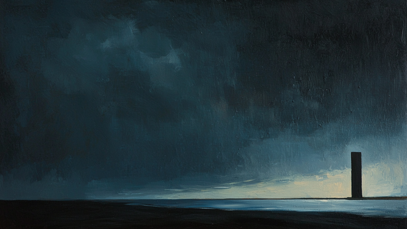 Monolith at Dusk – Surreal Seascape for Samsung Frame TV