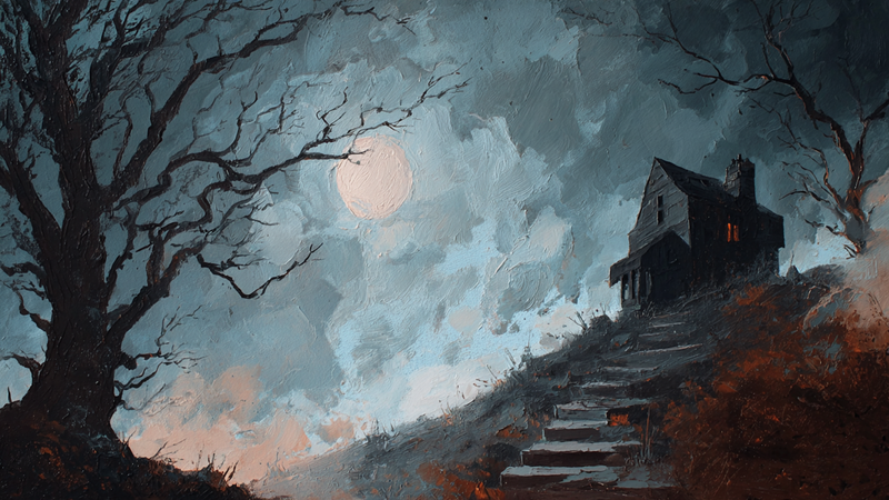 Moonlit Manor - Haunted Castle Art for Samsung Frame TV & HiSense CanvasTV | 4K Digital Download