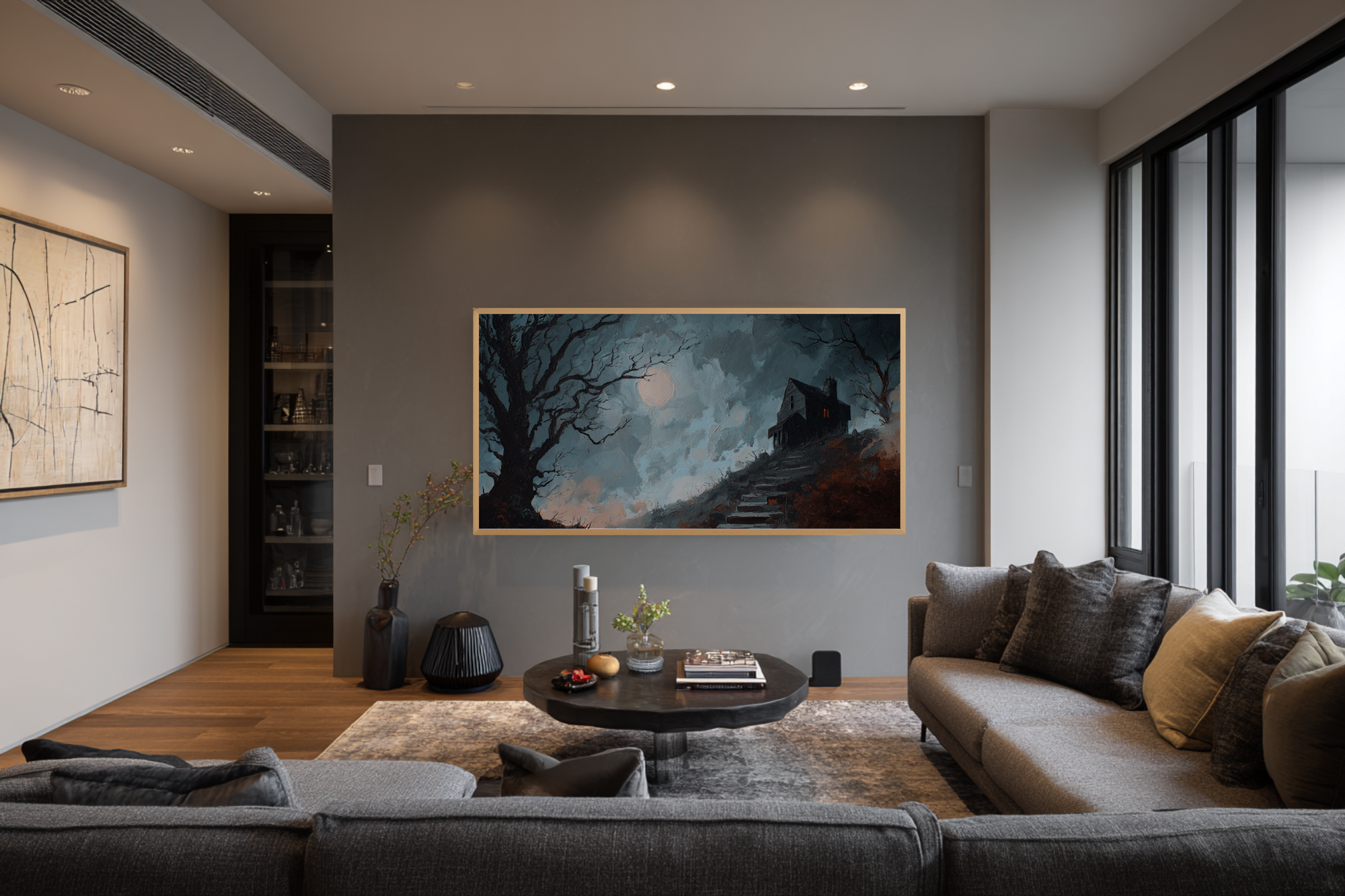 Moonlit Manor - Haunted Castle Art for Samsung Frame TV & HiSense CanvasTV | 4K Digital Download