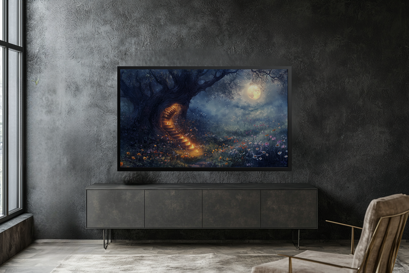 Moonlit Threshold – Enchanted Tree for Samsung Frame TV