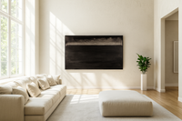 Obsidian Horizon – Abstract Minimalist Black Stripe for Frame TV