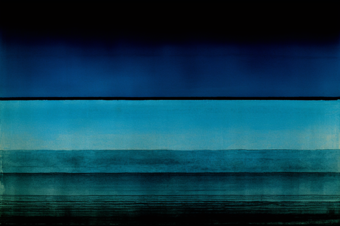 Mesmerizing abstract seascape blending deep blues and gentle gradients – tranquil digital artwork for Samsung Frame TV