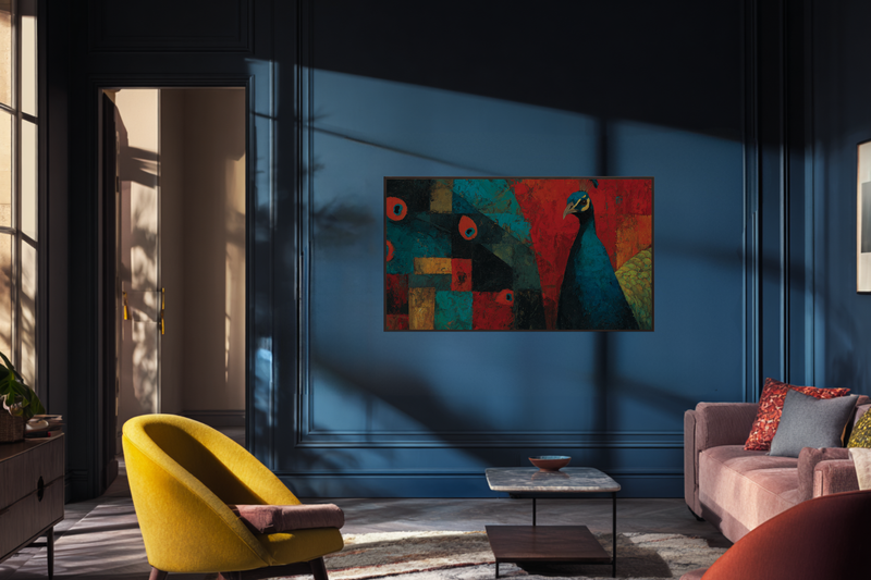 Peacock Iridescent Tail Display