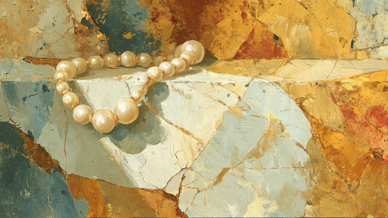 Pearls Draped White Marble