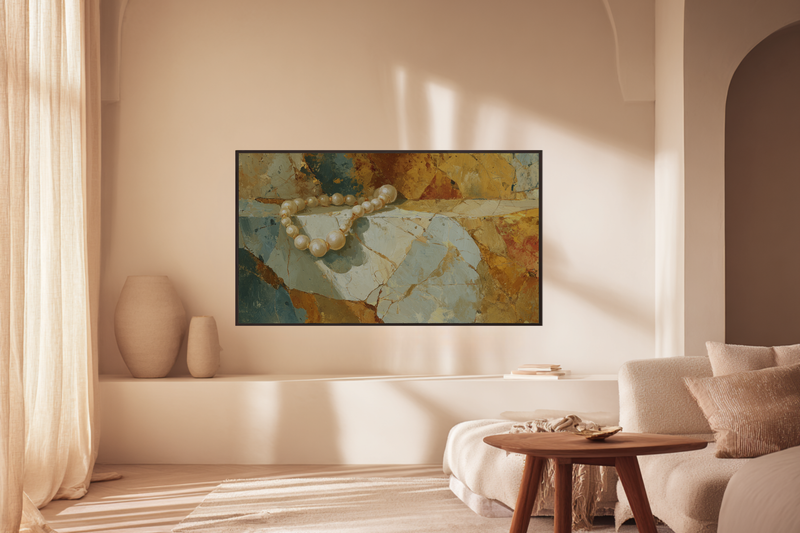 Pearls Draped White Marble