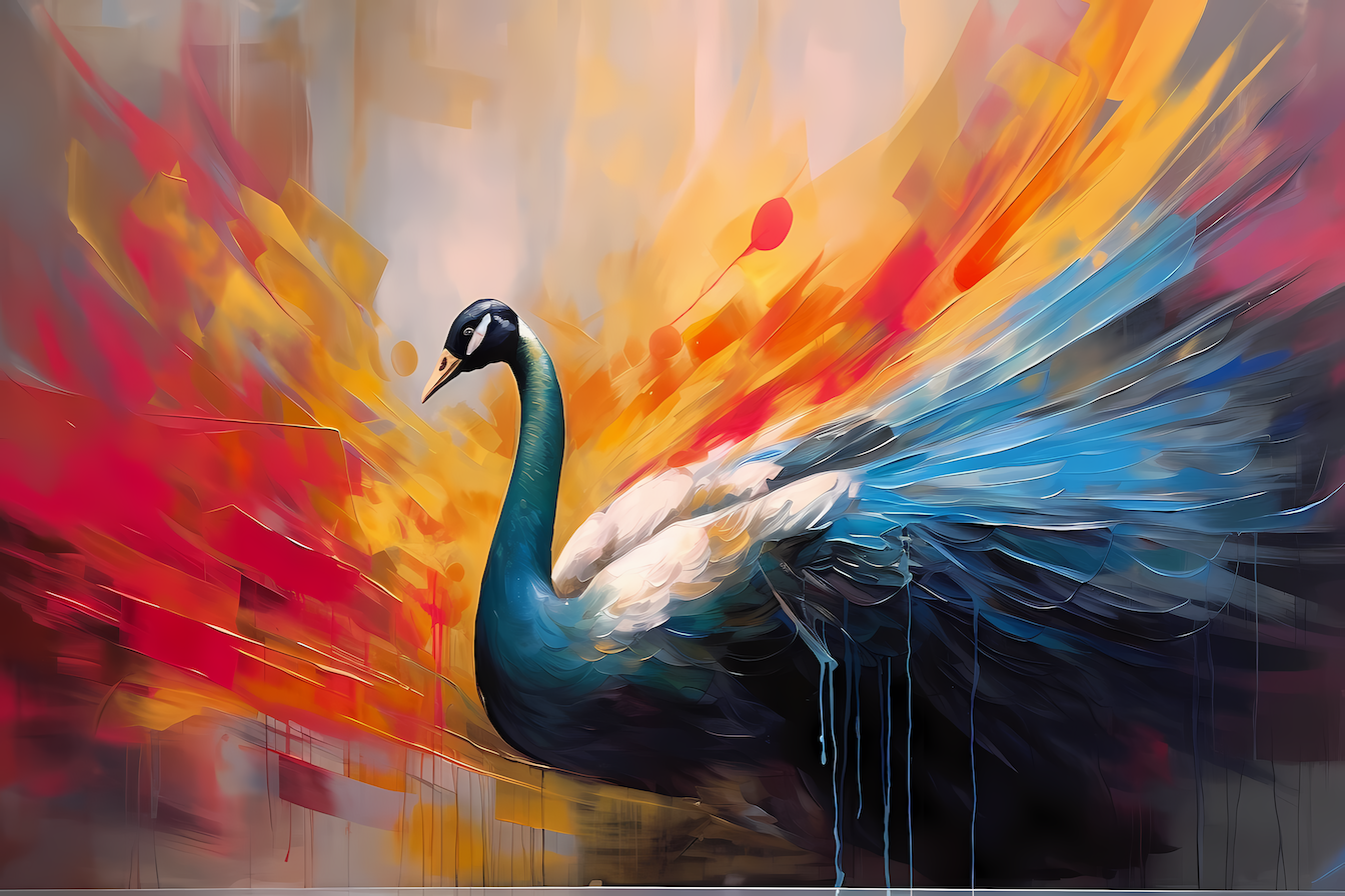 Phoenix Plumage – Abstract Peacock Energy Art