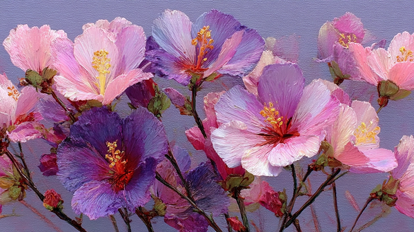 Pressed Blush Botanicals botanical illustration displayed on Samsung Frame TV - 4K digital download featuring pressed flowers in blush and mauve palette