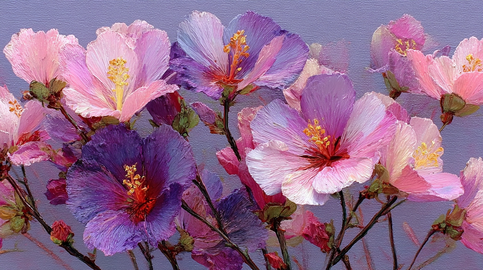 Pressed Blush Botanicals botanical illustration displayed on Samsung Frame TV - 4K digital download featuring pressed flowers in blush and mauve palette