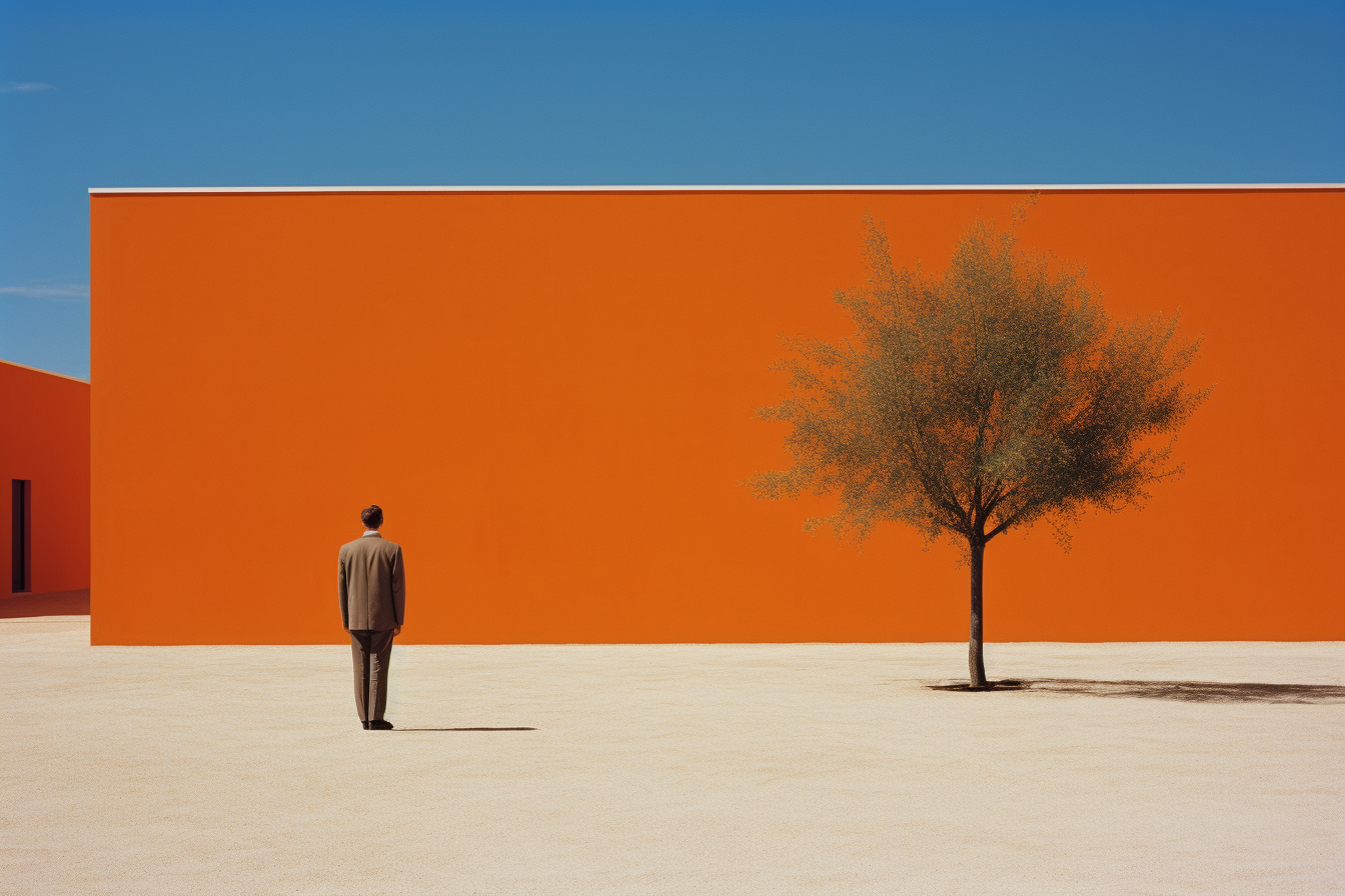 Man Against Orange by Art For Frame