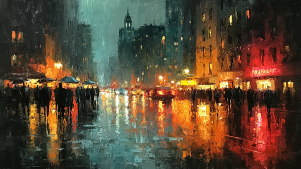 Rain Glow complements Cityscape Bundle (Architectural Frame TV Art)