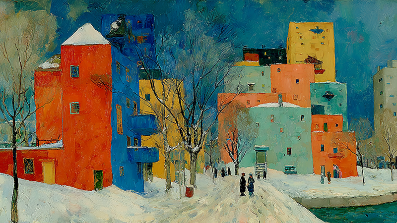 Rainbow Village Snow