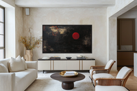 Red Sun Over Obsidian – Abstract Art for Samsung Frame TV