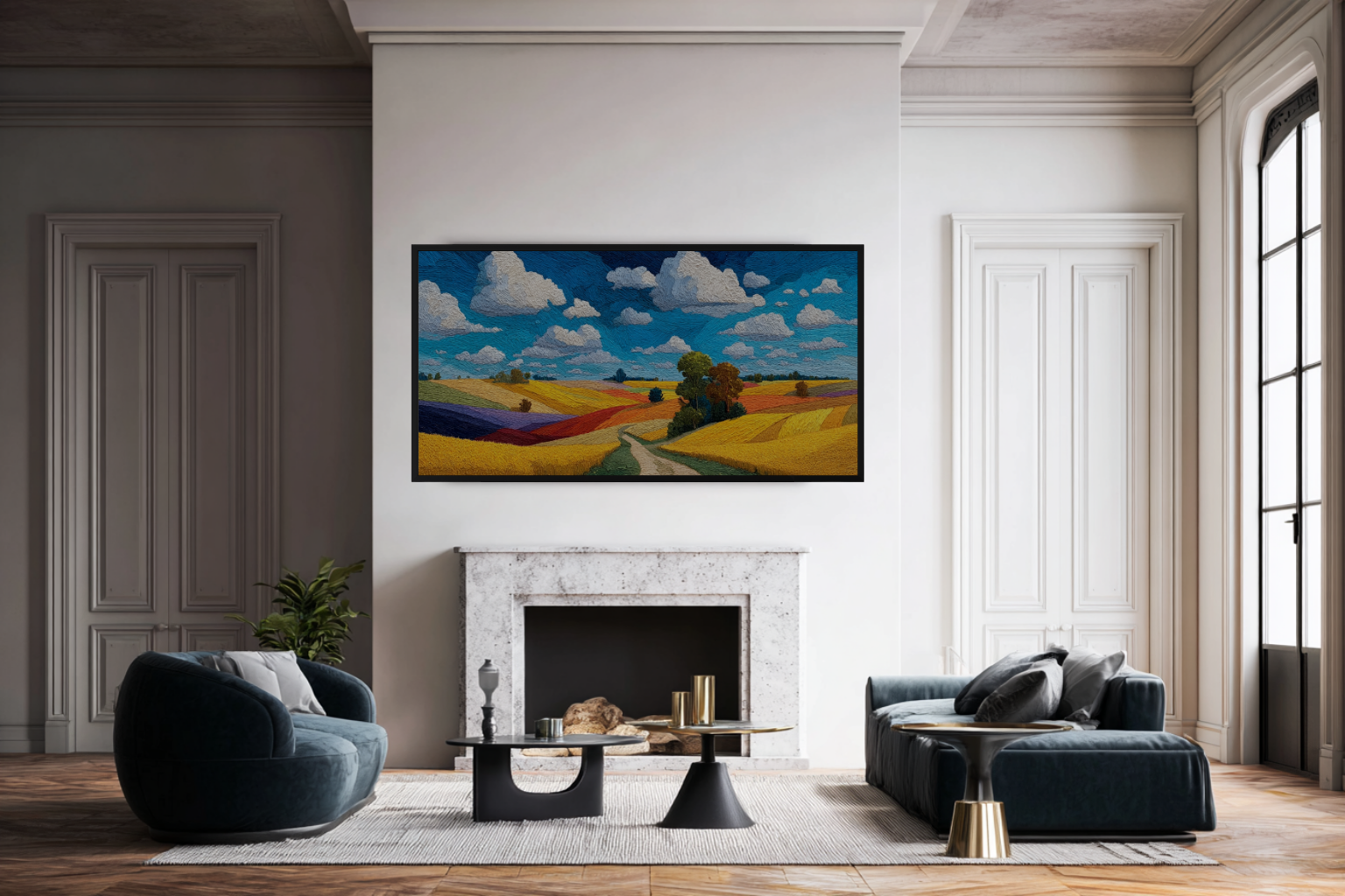 Rolling Grain Tapestry Frame TV Art | 4K Instant Download