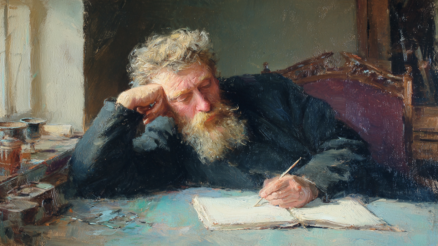 Scholarly Devotion renaissance artwork displayed on Samsung Frame TV showing classical scholar in contemplative study with warm amber lighting