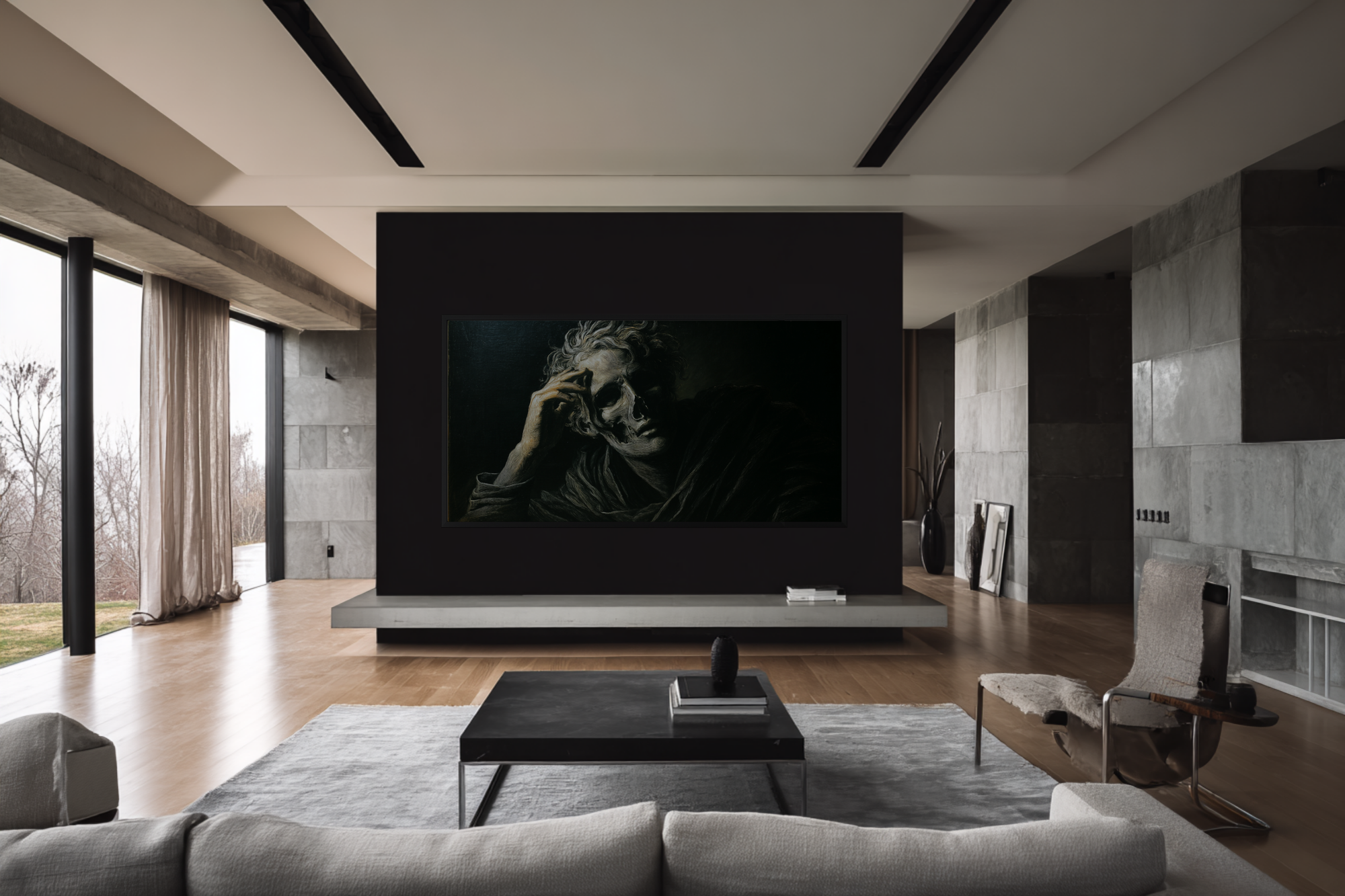 Shadow Philosopher - Dark Portrait Art for Samsung Frame TV & HiSense CanvasTV | 4K Digital Download