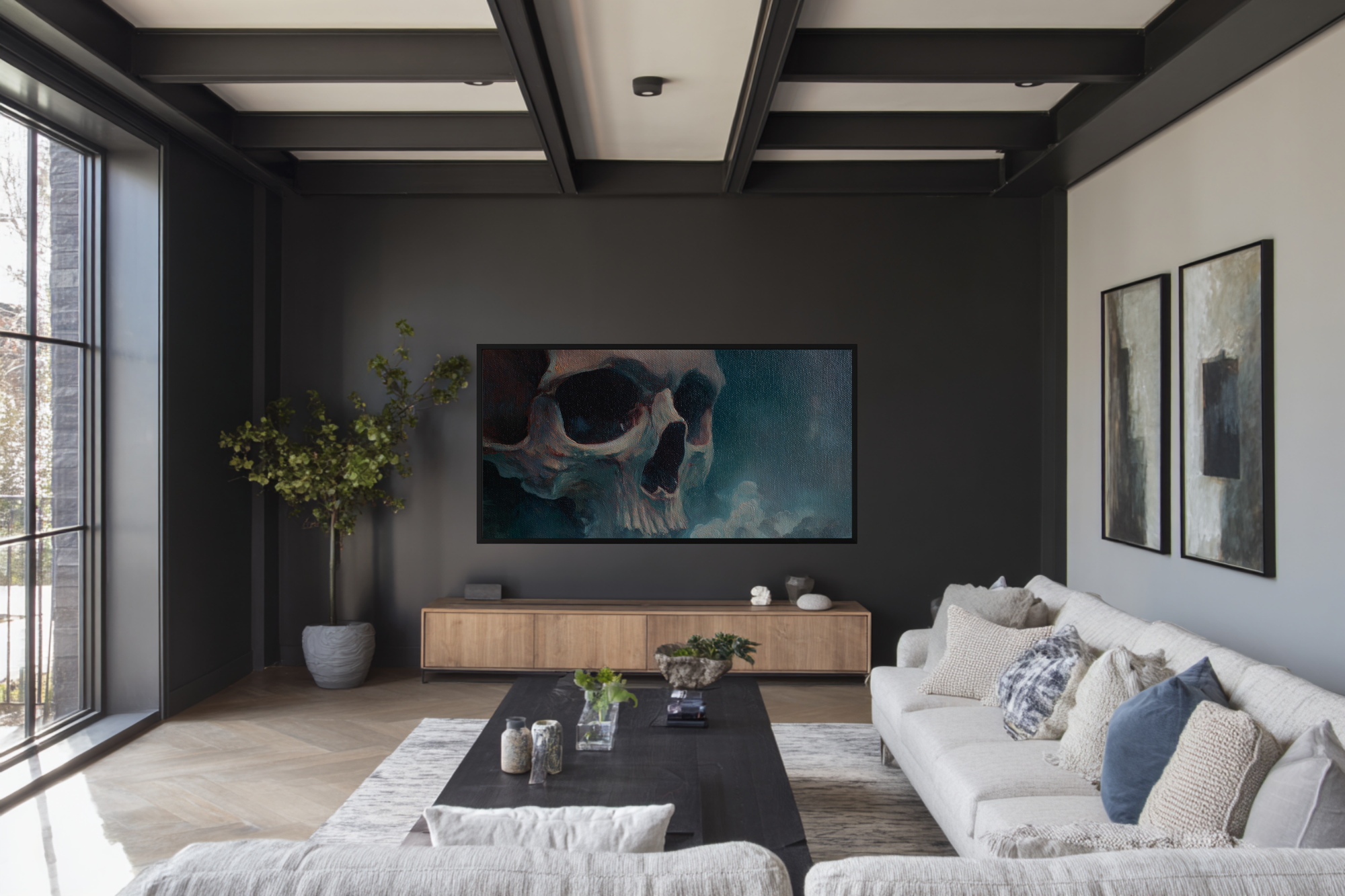 Spectral Skull - Ethereal Vanitas Art for Samsung Frame TV & HiSense CanvasTV | 4K Digital Download